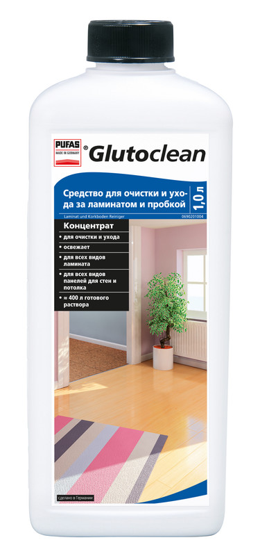Засіб GLUTOCLEAN для догляду за ламінатом і пробкою, 1 л